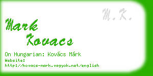 mark kovacs business card